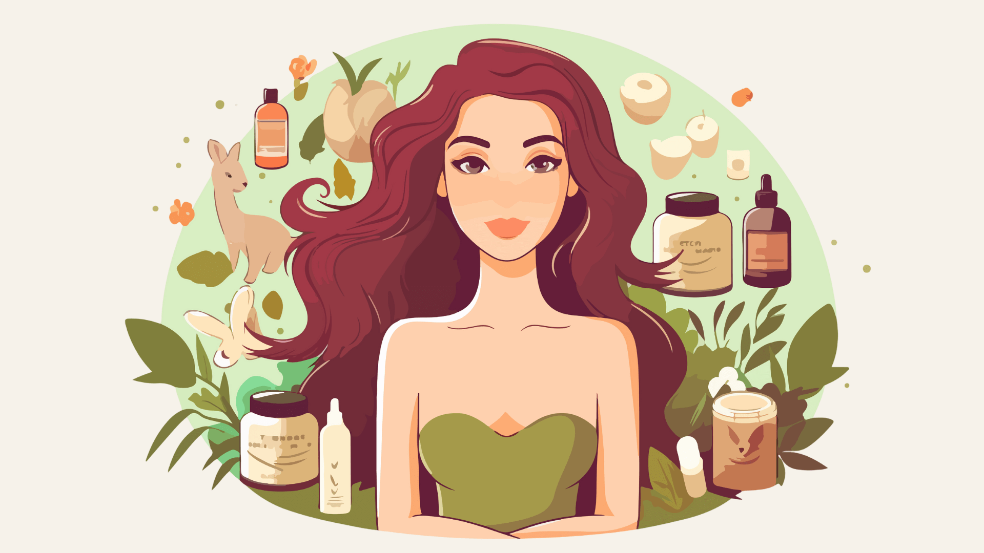 girl with beauty products